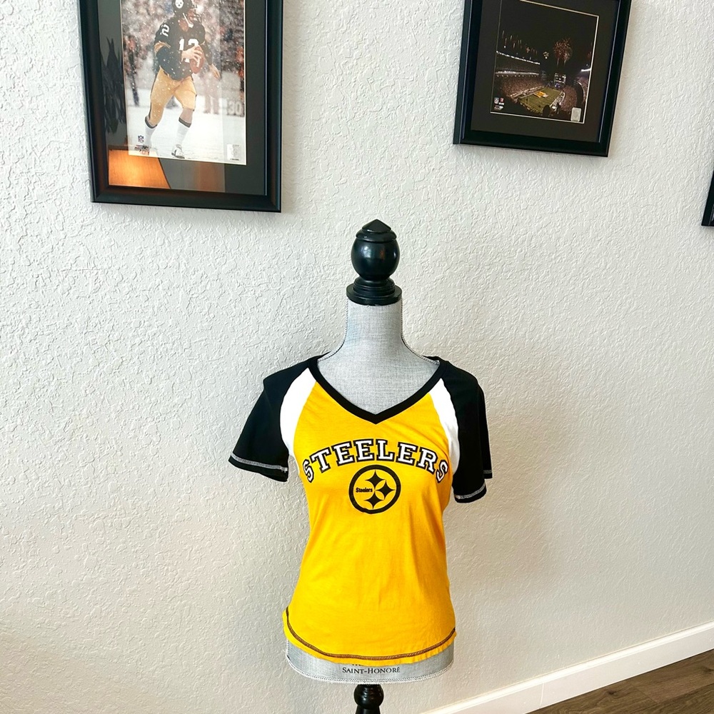 Women’s Pittsburgh Steelers Yellow and Black T-Shirt